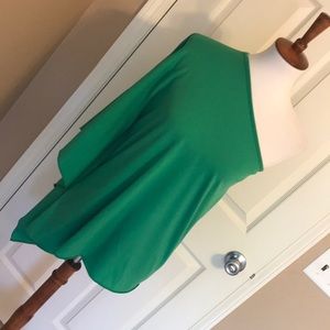 One Shoulder Summer Green Top
